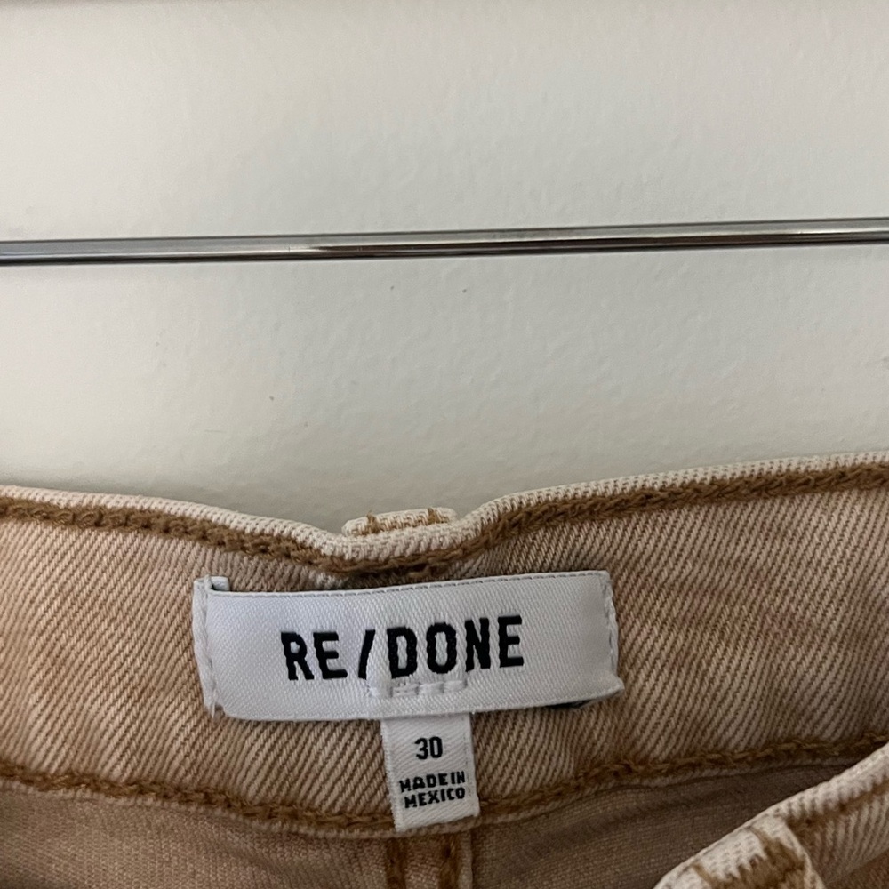 RE/DONE 70’s HIGH WAISTED WIDE LEG JEANS IN KHAKI SIZE 30 - Picture 9 of 11
